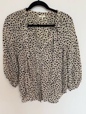 Joie Silk Leopard Print Blouse size S